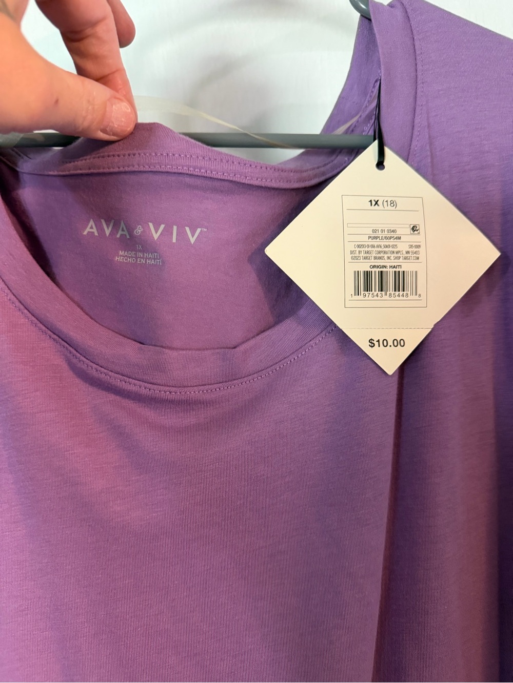 Ava & Viv Lavender Crew Neck Tee